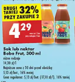 Biedronka Sok lub nektar Bobo Frut 300 ml oferta