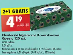Biedronka Chusteczki higieniczne 3-warstwowe Queen 120 szt. oferta