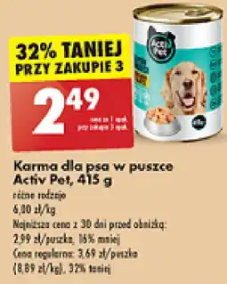 Biedronka Karma dla psa w puszce Activ Pet 415 g oferta