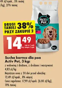 Biedronka Sucha karma dla psa Activ Pet 3 kg oferta