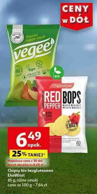 Auchan Chipsy red bops Organique oferta