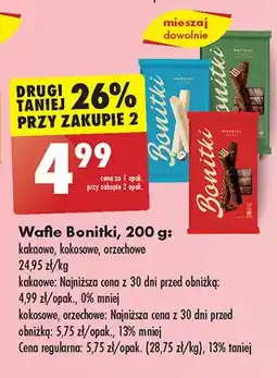 Biedronka Wafelki orzechowe Bonitki oferta