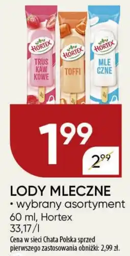 Chata Polska LODY MLECZNE Hortex, 60 ml oferta