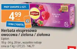 E.Leclerc Herbata ekspresowa owocowa / zielona / ziołowa Lipton 18-34 g oferta