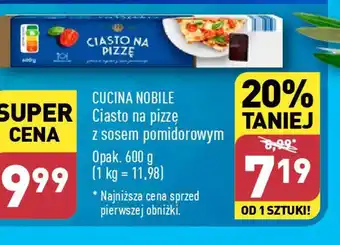 ALDI CUCINA NOBILE Ciasto na pizzę z sosem pomidorowym 600 g oferta