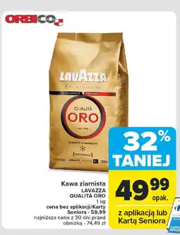 Carrefour Kawa ziarnista LAVAZZA QUALITÀ ORO 1 kg oferta