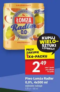 Twój Market Piwo Łomża Radler 0,0%, 4x500 ml oferta