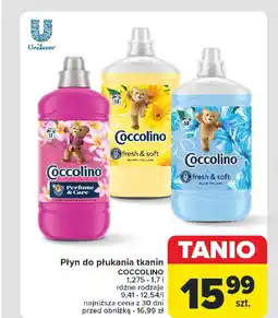 Carrefour Płyn do płukania tkanin COCCOLINO 1,275 - 1,7 l oferta