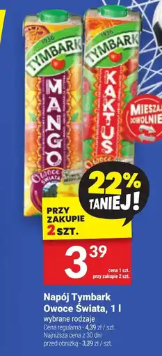 Twój Market Napój Tymbark Owoce Świata, 1 l oferta