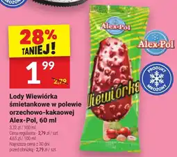 Lody Wiewiórka śmietankowe w polewie orzechowo-kakaowej Alex-Pol, 60 ml