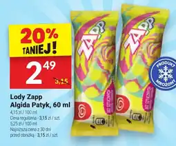 Twój Market Lody Zapp Algida Patyk, 60 ml oferta