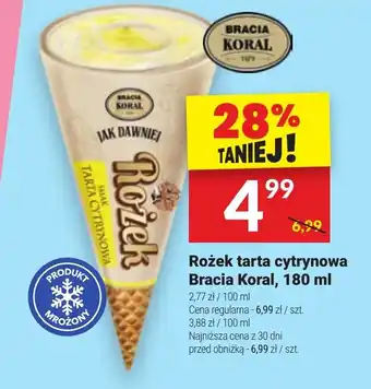 Twój Market Rożek tarta cytrynowa Bracia Koral, 180 ml oferta