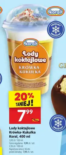 Twój Market Lody koktajlowe Krówka-Kukułka Koral, 400 ml oferta