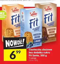 Twój Market Ciasteczka zbożowe bez dodatku cukru Fit Sante, 300 g oferta