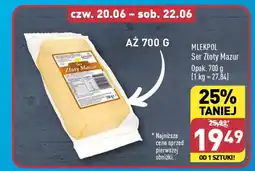ALDI MLEKPOL Ser Złoty Mazur 700 g oferta