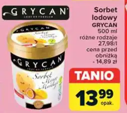 Carrefour Sorbet lodowy GRYCAN 500 ml oferta