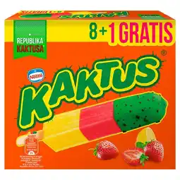 Kaktus Lody wodne o smaku cytrynowym i sorbet truskawkowy 405 ml (9 sztuk)