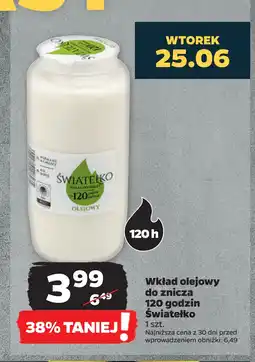 Netto Wkład olejowy do znicza 120 godzin Światełko oferta