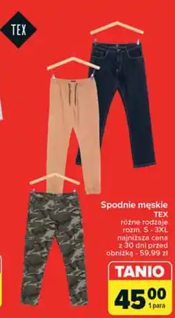 Carrefour Spodnie męskie TEX oferta