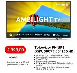 Telewizor PHILIPS 65PUS8079 65" LED 4K
