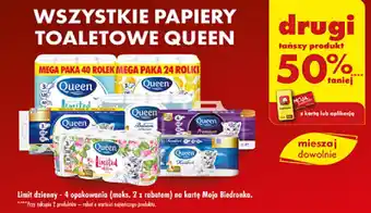 Biedronka WSZYSTKIE PAPIERY TOALETOWE QUEEN oferta