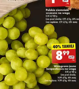 Biedronka Winogrono jasne bezpestkowe 1kg oferta