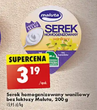 Biedronka Serek homogenizowany waniliowy bez laktozy Maluta, 200 g oferta
