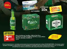 Biedronka Piwo Carlsberg, butelka, 500 ml lub Piwo Carlsberg, puszka 6x500 ml lub Piwo Jasne Pełne Okocim, puszka, 6x500 ml oferta