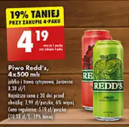 Biedronka Piwo Redd's, 4x500 ml oferta