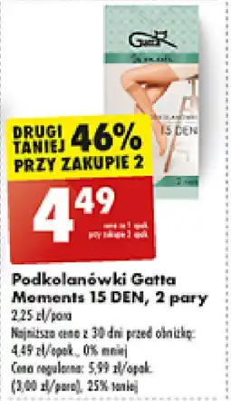 Biedronka Podkolanówki Gatta Moments 15 DEN, 2 pary oferta