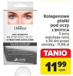 Carrefour Market Kolagenowe płatki pod oczy L'BIOTICA 3 pary oferta