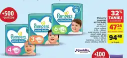 Carrefour Pieluchy PAMPERS ACTIVE BABY 40-66 szt. oferta