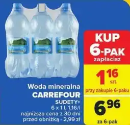 Carrefour Woda mineralna CARREFOUR SUDETY+ 1 l oferta