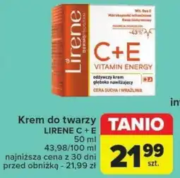 Carrefour Krem do twarzy LIRENE C + E 50 ml oferta