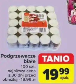 Carrefour Podgrzewacze białe 100 szt. oferta
