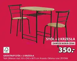 JYSK GADSTRUP STÓŁ + 2 KRZESŁA oferta