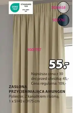 JYSK ZASŁONA PRZYCIEMNIAJĄCA AMUNGEN oferta