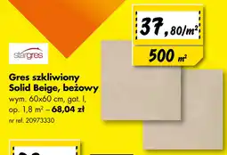 Gres szkliwiony Solid Beige, beżowy m^2