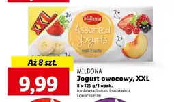 Lidl Jogurt truskawkowy + brzoskwiniowy + owoców leśnych Milbona oferta