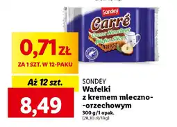 Lidl SONDEY Wafelki z kremem mleczno orzechowytm 300g oferta