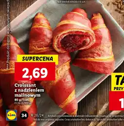 Lidl Croissant z nadzieniem malinowym 80g oferta