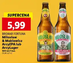 Lidl BROWAR FORTUNA Miłosław & Makłowicz ArcyIPA lub ArcyLager 500 ml oferta