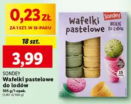 Lidl SONDEY Wafelki pastelowe do lodów 105 g oferta