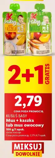 Lidl KUBUS BABY Mus + kaszka lub mus owocowy 100 g oferta