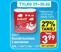 ALDI KOKETT Ręczniki kuchenne 2-warstwowe 2 rolki oferta