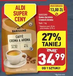 ALDI BARISSIMO Kawa ziarnista Crema & Aroma 1 kg oferta