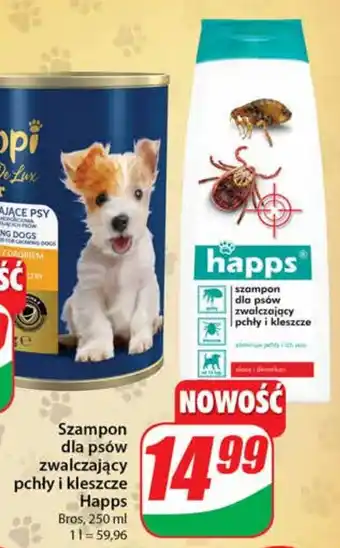 Dino Szampon dla psów zwalczający pchły i kleszcze Happs 250 ml 1 L oferta