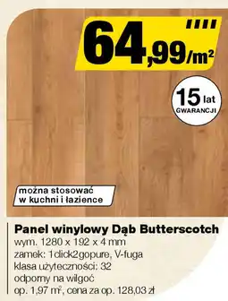 Panel winylowy Dąb Butterscotch 1280x192x4mm m^2