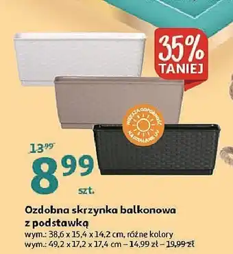 Auchan Skrzynka balkonowa z podstawką 38.6 cm 1 SZT oferta