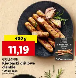 Lidl GRILL&FUN Kiełbaski grillowe cienkie 400 g oferta